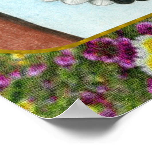 Hummingvogels en bloemen #3 poster (Hoek)