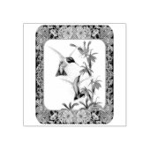 Hummingvogels en bloemen #5 rubberstempel (Afrduk)