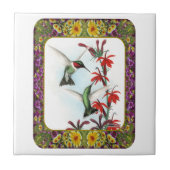 Hummingvogels en bloemen #5 tegeltje (Voorkant)