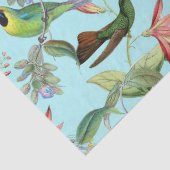 Hummingvogels en bloemen op lichtgroene ontkoppeli tissuepapier (Detail)