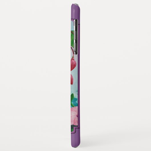Hummingvogels en bloemen Paars Case-Mate iPhone Case (Achterkant/links)