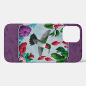 Hummingvogels en bloemen Paars Case-Mate iPhone Case (Achterkant (horizontaal))
