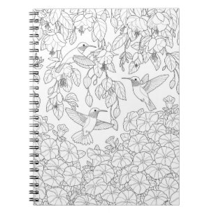 Hummingvogels en Flowers Adult Coloring Page Notitieboek