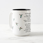 Hummingvogels en John Vance Cheney Quote Tweekleurige Koffiemok (Voorkant links)