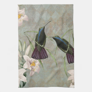 Hummingvogels en Lilies Theedoek