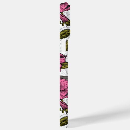 Hummingvogels en roze hibiscus bloemen Case-Mate iPhone case (Achterkant / Rechts)