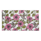 Hummingvogels en roze hibiscus bloemen kussensloop (Achterkant-Links)