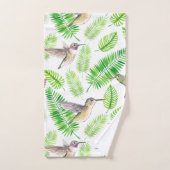 Hummingvogels en tropische bladeren bad handdoek (Handdoek)
