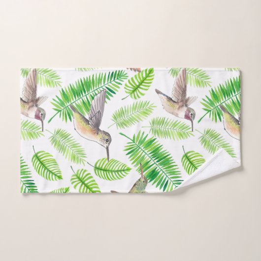 Hummingvogels en tropische bladeren bad handdoek (Handdoek)