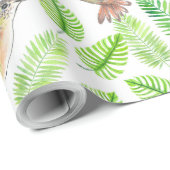 Hummingvogels en tropische bladeren cadeaupapier (Rol Hoek)