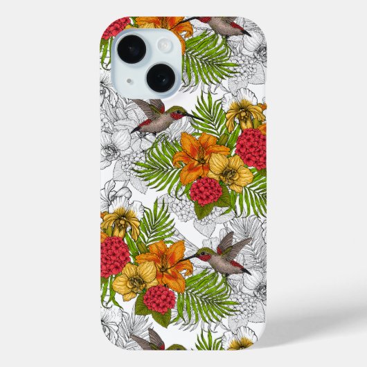Hummingvogels en tropische bouquet Case-Mate iPhone case (Achterkant)