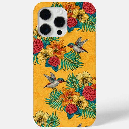 Hummingvogels en tropische bouquet, geel Case-Mate iPhone case (Achterkant)