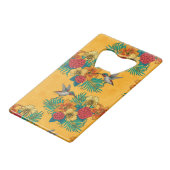 Hummingvogels en tropische bouquet, geel kredietkaart flessenopener (Achterkant Gekanteld)