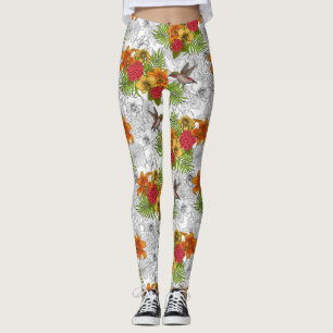 Hummingvogels en tropische bouquet leggings