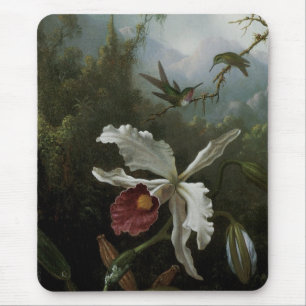 Hummingvogels en White Orchid van Martin J. Heade Muismat