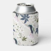 Hummingvogels en witte bloemen. blikjeskoeler (Blikje Achterkant)