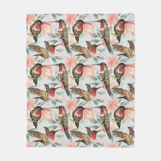 Hummingvogels Fleece Blanket Deken (Voorkant)