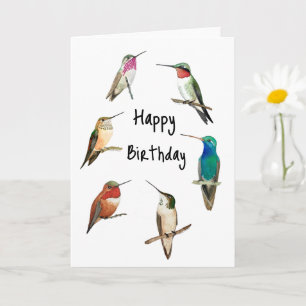 Hummingvogels Happy Birthday Kaart