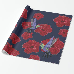 Hummingvogels Hibiscus Floral Art Cadeaupapier