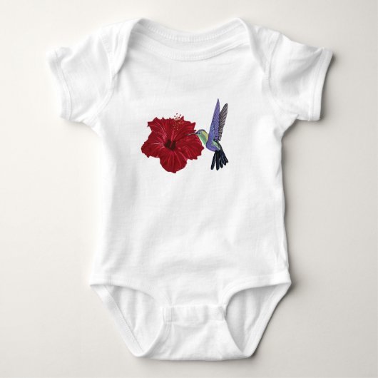 Hummingvogels Hibiscus Floral Art Romper (Voorkant)