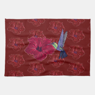 Hummingvogels Hibiscus Floral Art Theedoek