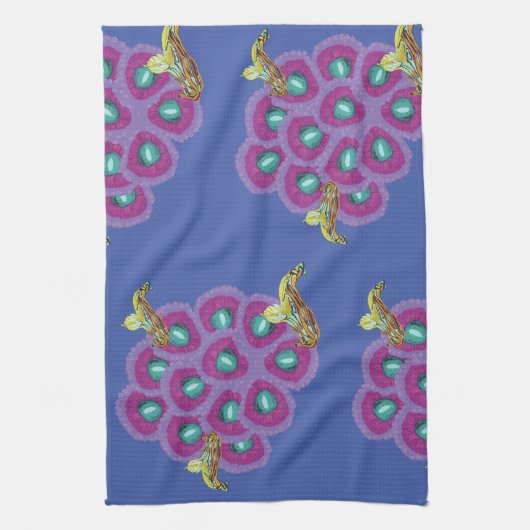 Hummingvogels Hibiscus Floral Art Theedoek (Verticaal)