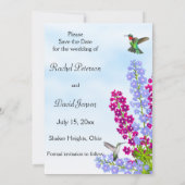 Hummingvogels in tuinbloemen Bewaar de datum Save The Date (Achterkant)