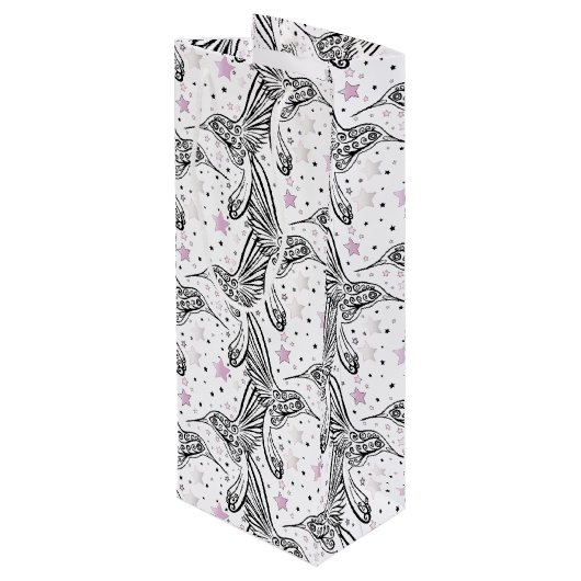 Hummingvogels IV Wijn Cadeautas (Achterkant Gekanteld)