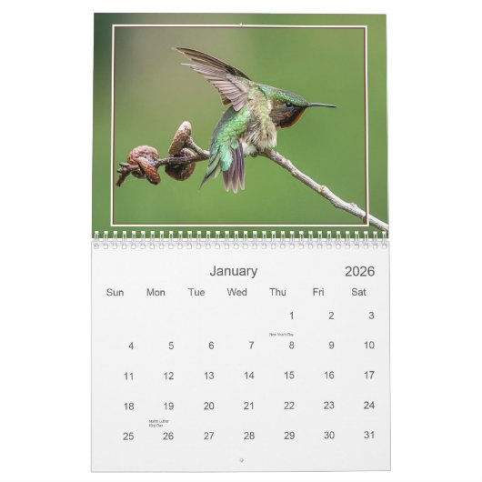 Hummingvogels Kalender (Jan 2026)