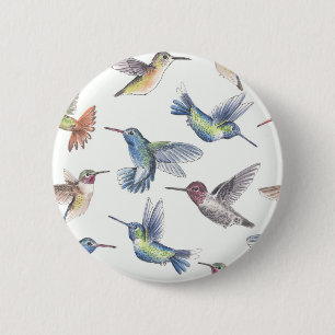 Hummingvogels Ronde Button 5,7 Cm