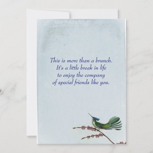 Hummungbird Brunch Kaart (Voorkant)