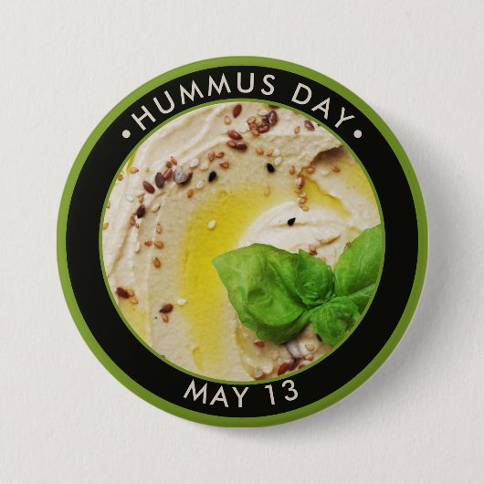 Hummus Day Ronde Button 7,6 Cm (Voorkant)