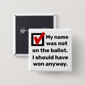 Humor 2024 vierkante button 5,1 cm (Voorkant /achterkant)