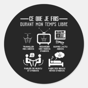 Humor Abs Bodybuilding Vrije Tijd Werk 6-packs Ronde Sticker