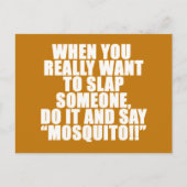 HUMOR ADVICE MOSQUITO SLAP IEMAND LAUGHS JOKKEN Q BRIEFKAART (Voorkant)