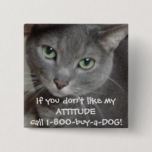 Humor blauw grijs vlieghoogte vierkante button 5,1 cm