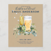 Humor Bubbles n Brews Bier Champers Bruidsfeestje Flyer (Voorkant)