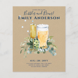 Humor Bubbles n Brews Bier Champers Bruidsfeestje Flyer