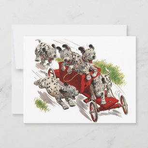 Humor Cute Dalmatian Puppy Dogs Fire Truck