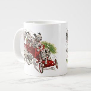  Humor Cute Dalmatian Puppy Dogs Fire Truck Extra Grote Mok