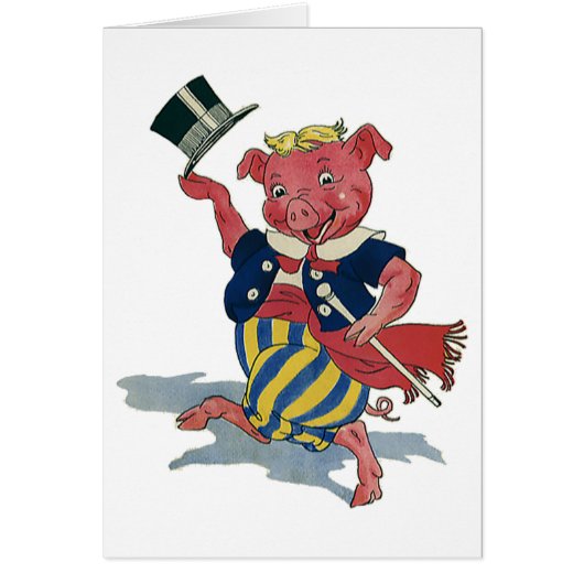  Humor, Cute Happy Dansende Pig Dances (Voorkant)