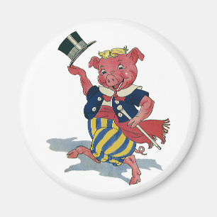  Humor, Cute Happy Dansende Pig Dances Magneet