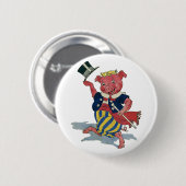  Humor, Cute Happy Dansende Pig Dances Ronde Button 5,7 Cm (Voorkant /achterkant)