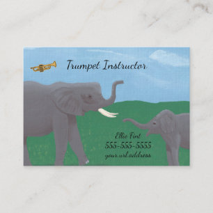 Humor Elephants Trumpet Instructor Visitekaartjes