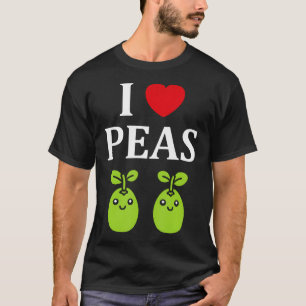 Humor Erwt Eenvoudig Minimalistisch Groente Ik Hou T-shirt