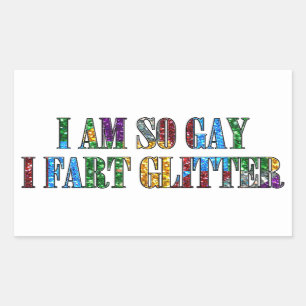 Humor Gay Humor zo homo in fart glitter Rechthoekige Sticker
