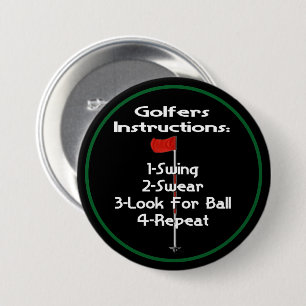 Humor Golfers Instructies Ronde Button 7,6 Cm