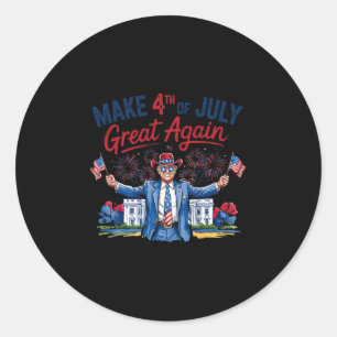 Humor Grappig Trump Maak 4 Juli Weer Groot Mannen Ronde Sticker