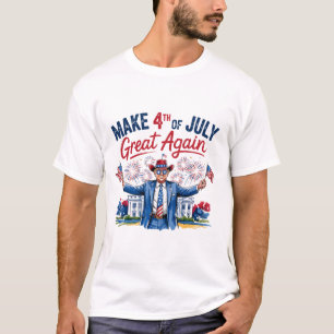 Humor Grappig Trump Maak 4 Juli Weer Groot Mannen T-shirt