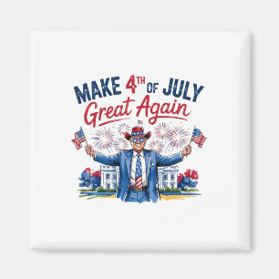 Humor Grappig Trump Maak 4 Juli Weer Groot T-shirt Magneet